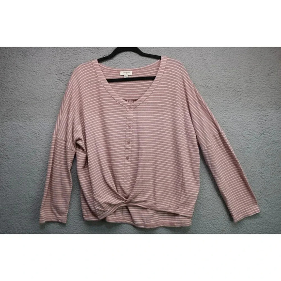 Umgee Striped Dolman Sleeve Pullover Top-Size Large-Hi Lo - Picture 1 of 8